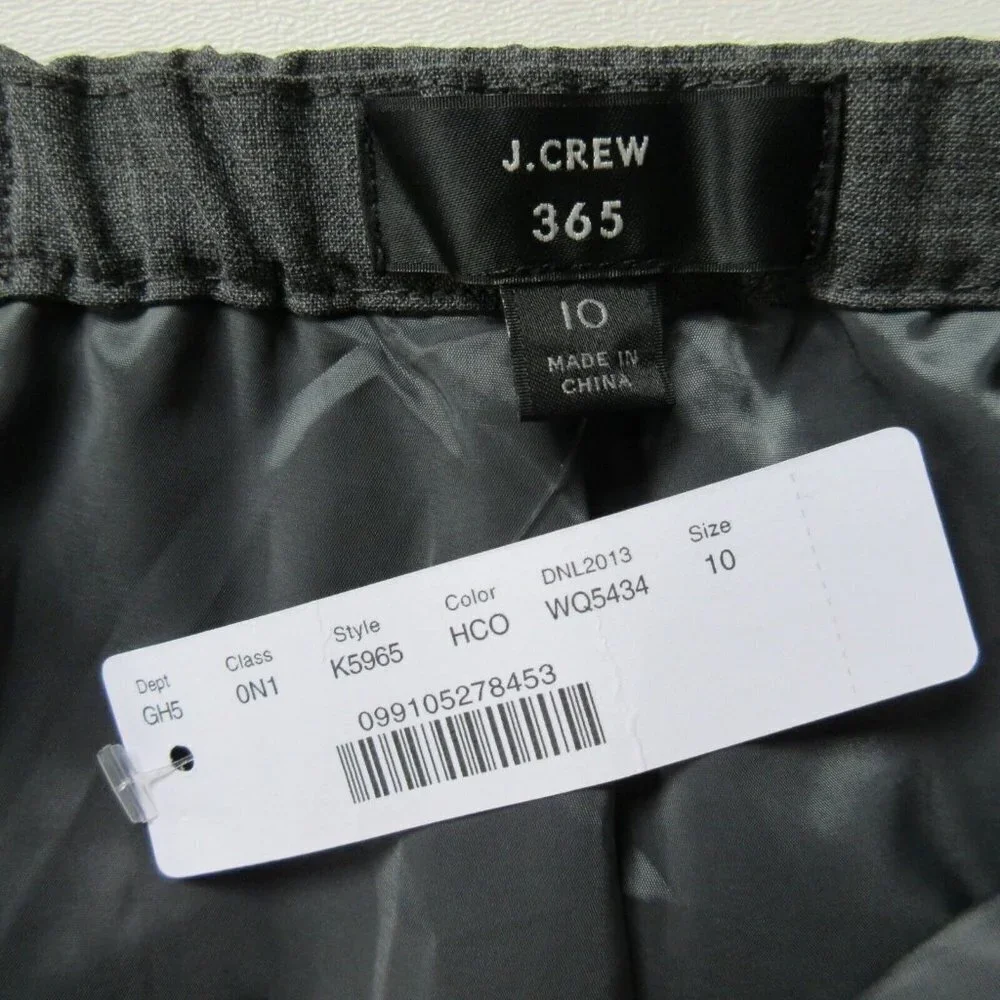 NWT J.Crew 365 Asymmetrical Pencil in Heather Coal Gray Everyday Wool Skirt 10